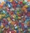 50g 5x4x2mm Transparent Matte Iris Multi Mix Tile Beads